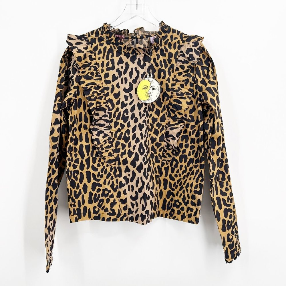 Scotch R'Belle Girls Size 16 Animal Print Cotton Long Sleeve Ruffle Top